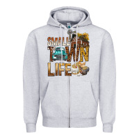 Heather Grey Small Town Life Zipper Hoodie - BundleAndBundleShop