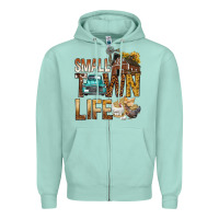 Seafoam Small Town Life Zipper Hoodie - BundleAndBundleShop