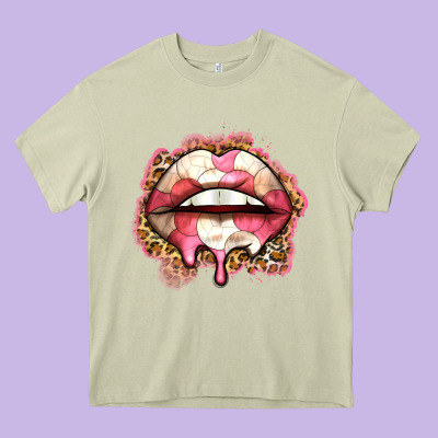 Volleyball Lips Heavy Core Tee Designed By Zillion Design Studio