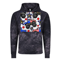 Cloud Black usa monster truck seamless pattern Vintage Hoodie - BundleAndBundleShop