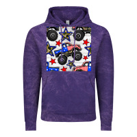 Cloud Purple usa monster truck seamless pattern Vintage Hoodie - BundleAndBundleShop