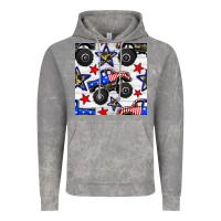 Cloud Rock usa monster truck seamless pattern Vintage Hoodie - BundleAndBundleShop