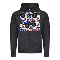 Vintage Black usa monster truck seamless pattern Vintage Hoodie - BundleAndBundleShop