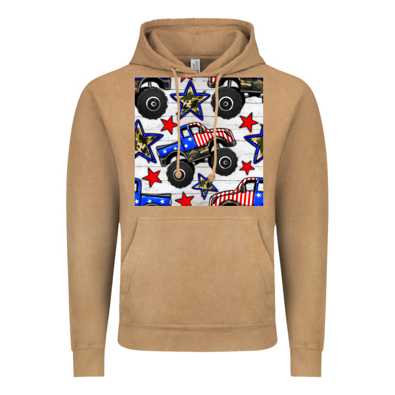 Usa Monster Truck Seamless Pattern Vintage Hoodie by BundleAndBundleShop | Teevron