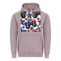 Vintage Zinc usa monster truck seamless pattern Vintage Hoodie - BundleAndBundleShop