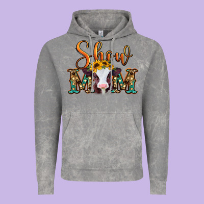 Show Mom Baby Cow Vintage Hoodie Designed By Jasminsmagicworld