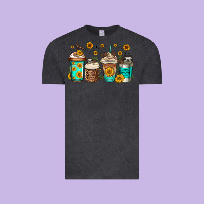 Sloth Coffee Cups Vintage Tee Designed By Jasminsmagicworld