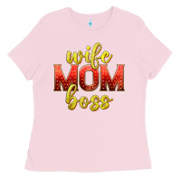Bubblegum Pink wife mom boss Ladies Tee - texasbilliewilder