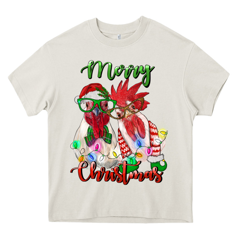 Christmas Roosters Heavy Core Tee by RanaPortraitStore | Teevron