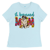Baby Blue western st bernard mom Ladies Tee - texasbilliewilder