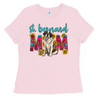 Bubblegum Pink western st bernard mom Ladies Tee - texasbilliewilder