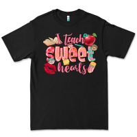 Black i teach sweet hearts valentine's day teacher Premium Tee - FaDigitalArtStudio