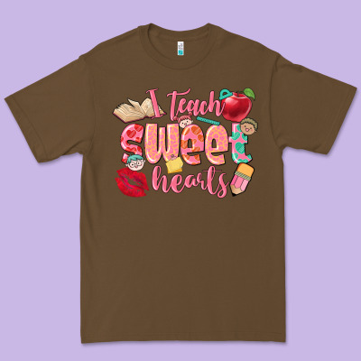 I Teach Sweet Hearts Valentine's Day Teacher Premium Tee Designed By Fadigitalartstudio