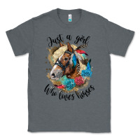 Charcoal Heather just a girl who loves horses haflinger Classic Tee - LillyAllenDesigns