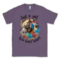 Lavender just a girl who loves horses haflinger Classic Tee - LillyAllenDesigns