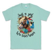 Seafoam just a girl who loves horses haflinger Classic Tee - LillyAllenDesigns