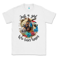 White just a girl who loves horses haflinger Classic Tee - LillyAllenDesigns