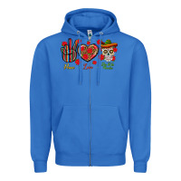 True Royal Peace Love Dia De Los Muertos Zipper Hoodie - BundleAndBundleShop