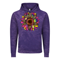 Cloud Purple tie dye leopard sunflower Vintage Hoodie - Artiststas