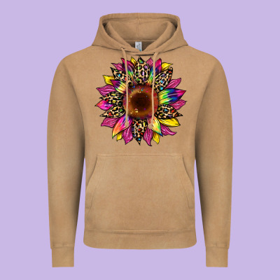 Tie Dye Leopard Sunflower Vintage Hoodie Designed By Artiststas