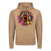 Vintage Coffee tie dye leopard sunflower Vintage Hoodie - Artiststas