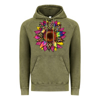 Vintage Olive tie dye leopard sunflower Vintage Hoodie - Artiststas