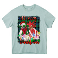 Christmas Roosters With Background Heavy Core Tee | Teevron