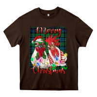 Chocolate Brown christmas roosters with background Heavy Core Tee - RanaPortraitStore
