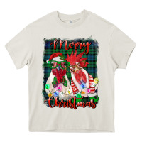 Cream christmas roosters with background Heavy Core Tee - RanaPortraitStore
