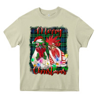 Mossy christmas roosters with background Heavy Core Tee - RanaPortraitStore