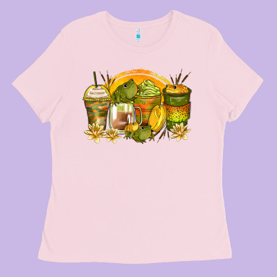 Frog Coffee Cups Ladies Tee Designed By Zillion Design Studio