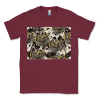 Burgundy Longhorn Pattern Classic Tee - CowhideDigitalArt
