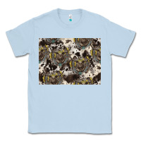 Dusty Blue Longhorn Pattern Classic Tee - CowhideDigitalArt