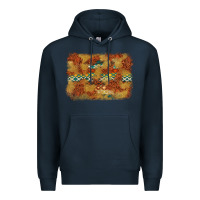 Navy Aztec Background Pattern Western Premium Hoodie - texasbilliewilder