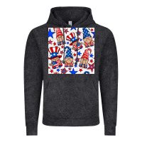 Vintage Black 4th of july patriotic gnome seamless pattern Vintage Hoodie - BundleAndBundleShop