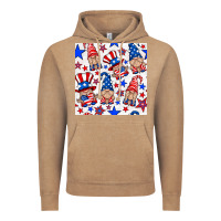 Vintage Coffee 4th of july patriotic gnome seamless pattern Vintage Hoodie - BundleAndBundleShop