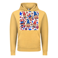 Vintage Mustard 4th of july patriotic gnome seamless pattern Vintage Hoodie - BundleAndBundleShop