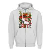 Dove Grey Howdy Santa Zipper Hoodie - BundleAndBundleShop