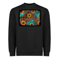 Black christmas sunflowers and buffalo plaid background Heavyweight Sweatshirt - Jasminsmagicworld