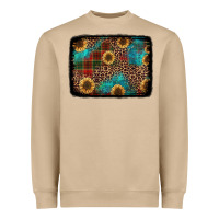 Mushroom christmas sunflowers and buffalo plaid background Heavyweight Sweatshirt - Jasminsmagicworld