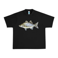 Black White Bass Fish Illustrations Urban Heavy Tee - LillyAllenDesigns