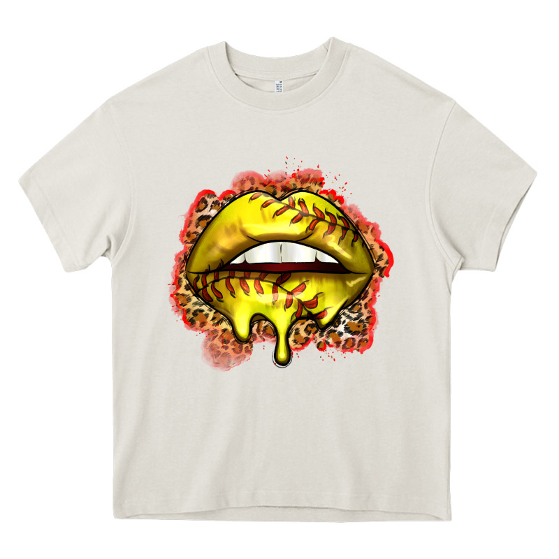 Softball Lips Heavy Core Tee by Zillion Design Studio | Teevron