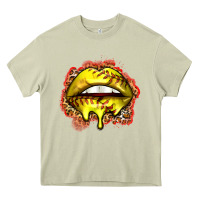 Mossy softball lips Heavy Core Tee - Zillion Design Studio