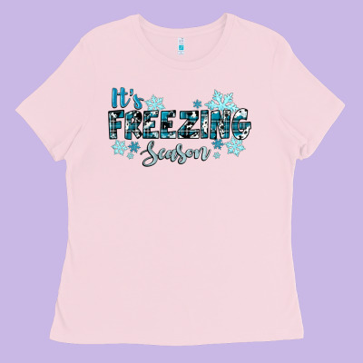 It's Freezing Season Winter Ladies Tee Designed By Ranaportraitstore