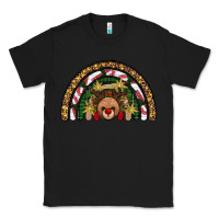 Black reindeer rainbow christmas Classic Tee - AdoDesignShop