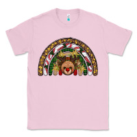 Bubblegum Pink reindeer rainbow christmas Classic Tee - AdoDesignShop