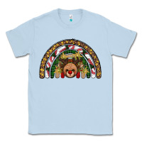 Dusty Blue reindeer rainbow christmas Classic Tee - AdoDesignShop