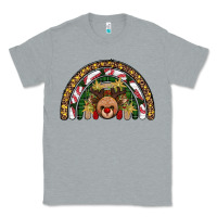 Heather Grey reindeer rainbow christmas Classic Tee - AdoDesignShop