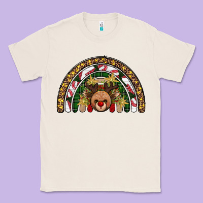 Reindeer Rainbow Christmas Classic Tee Designed By Adodesignshop