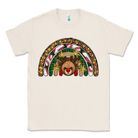 Natural reindeer rainbow christmas Classic Tee - AdoDesignShop